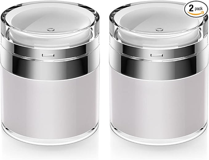 Airless Pump Jars, 1.7 oz Pump Dispenser, Acrylic Lotion Dispenser for Thick Moisturizer, Skincar... | Amazon (US)