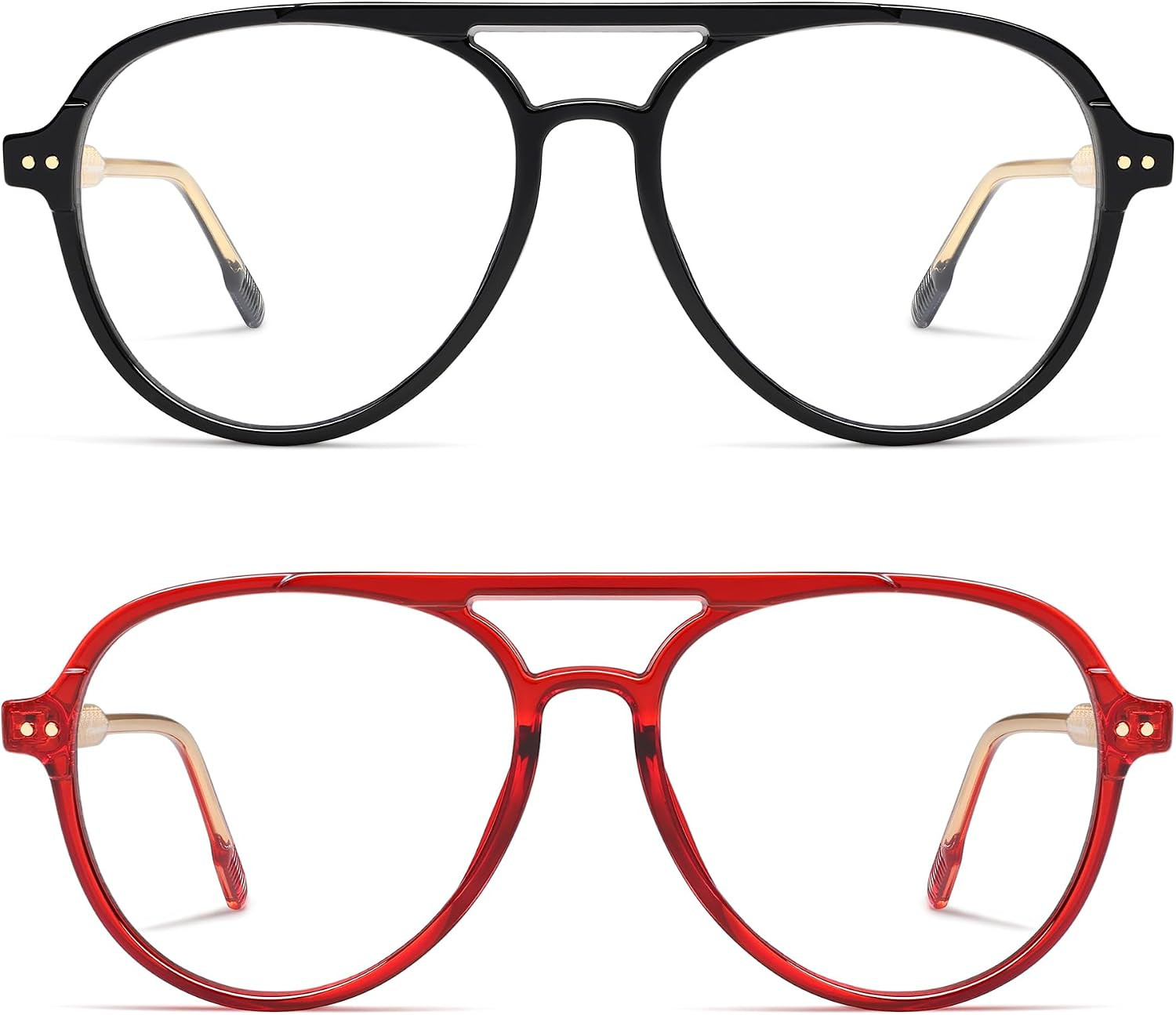 AMOMOMA Retro Blue Light Aviator Reading Glasses for Women Men,Vintage Computer Reader Frame 2.0 1.5 AM6155 | Amazon (US)