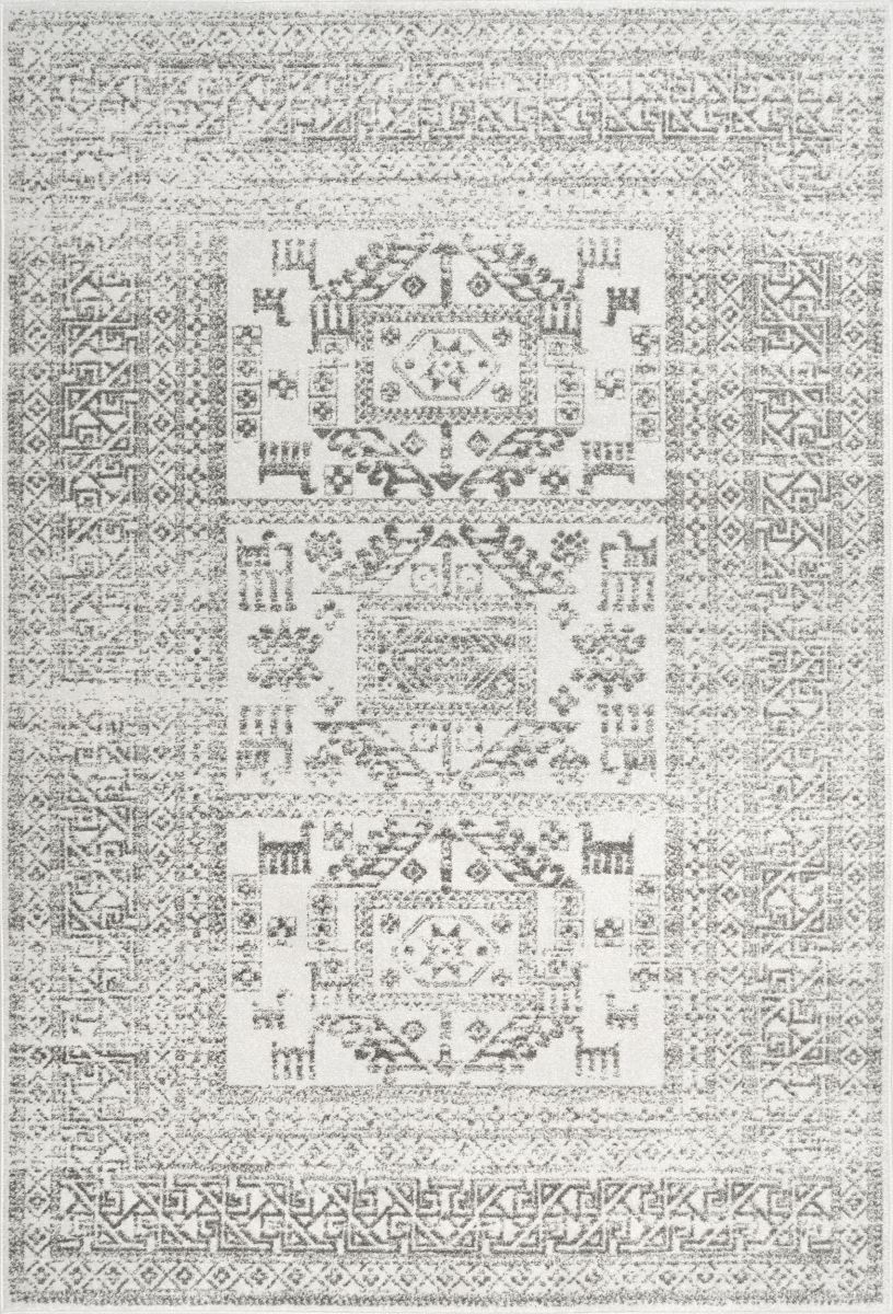 Gray Tribal Panel Area Rug | Rugs USA