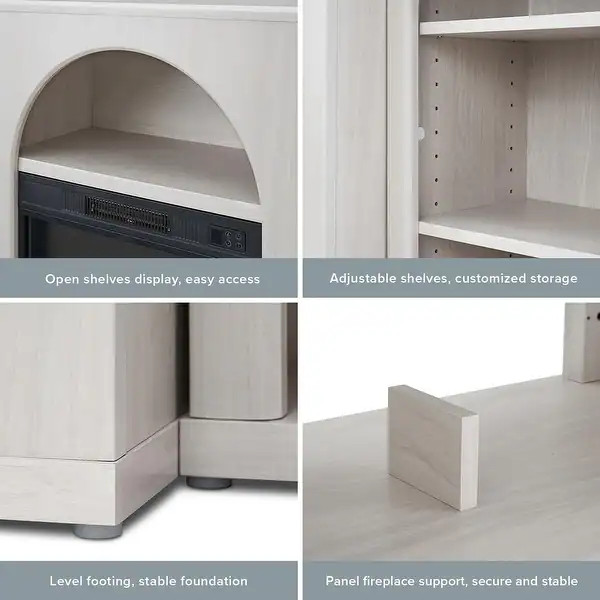 Mopio Blake Electric Fireplace Mantel TV Stand - White | Bed Bath & Beyond