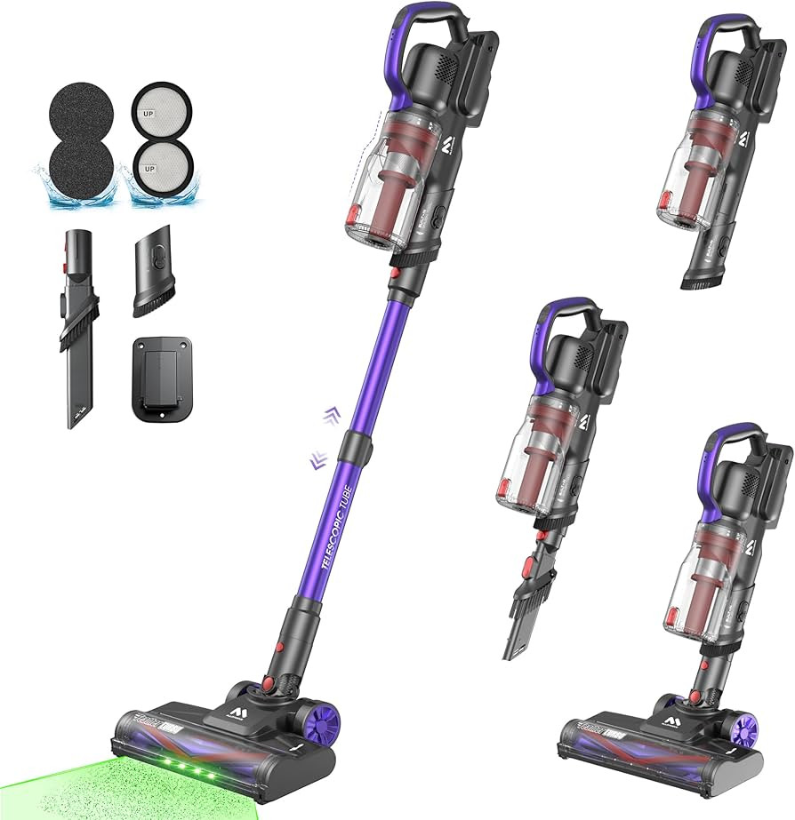 AlloyMove Cordless Vacuum Cleaner 45KPA, Up to 60mins Runtime Lightweight Powerful Suction Vacuum... | Amazon (US)