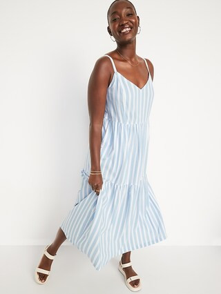 Tiered Printed Midi Cami Swing Dress for Women | Old Navy (US)