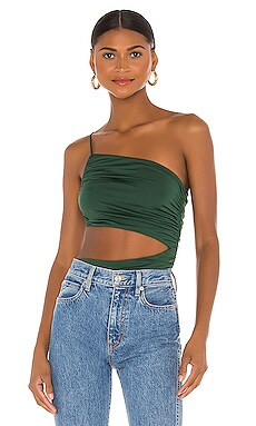 Veronica Cut Out Bodysuit in Forest Green | Revolve Clothing (Global)
