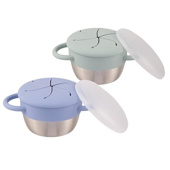 Elk and Friends Stainless Steel Snack Cups | Removable Silicone Food Catcher and Travel Lid | Spi... | Amazon (US)