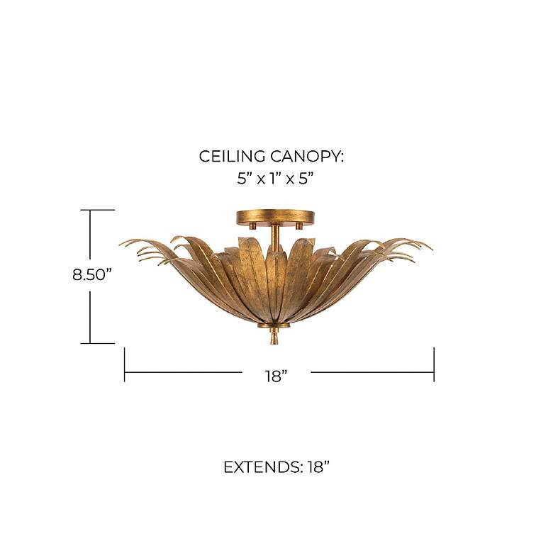 Capital Lighting Eden 18" Wide Gold Feather Bowl 3-Light Ceiling Light | Lamps Plus