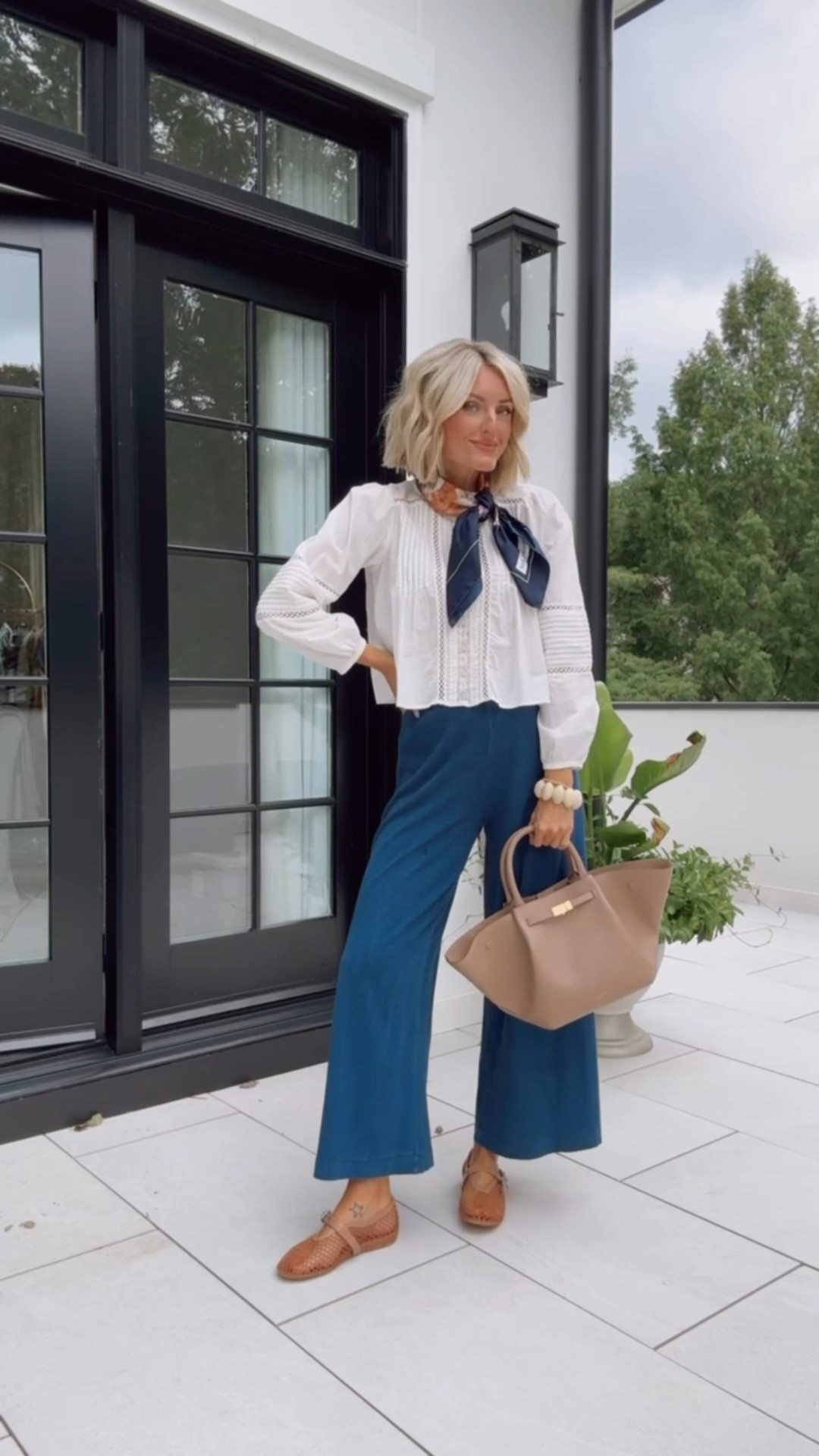 How cute is this outfit? These pants are part of a matching set! Love how you can style it separately! Wearing size small!

Loverly Grey, weekend outfits, European outfit, scarf, blouse

#LTKSeasonal #LTKStyleTip