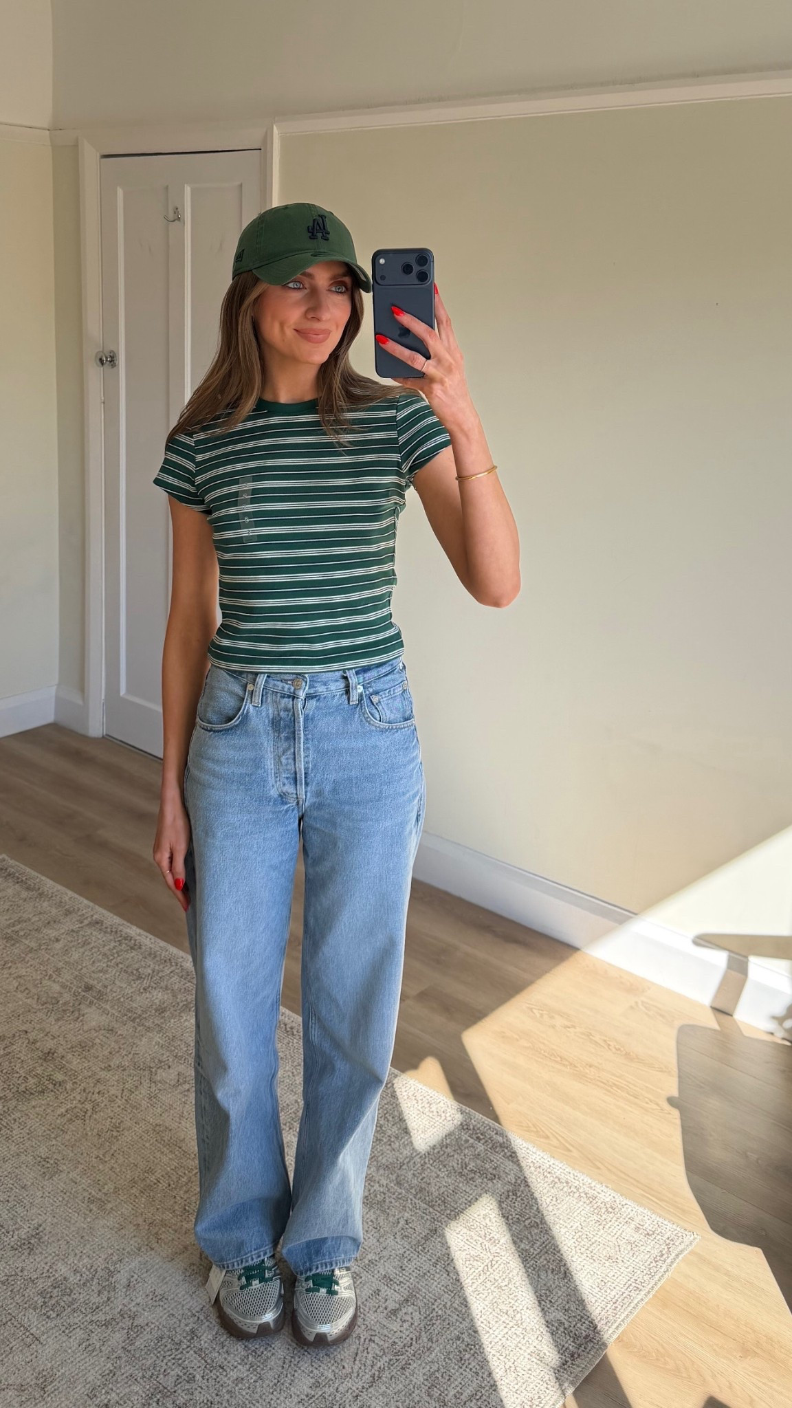 Trying my London marathon outfit on earlier this week
A small in the Uniqlo top
23 in the citizens of humanity Ayla jeans
I’m 5ft 6
Adidas adi-star control 5 
LA cap 

#LTKsummer #LTKspring #LTKuk