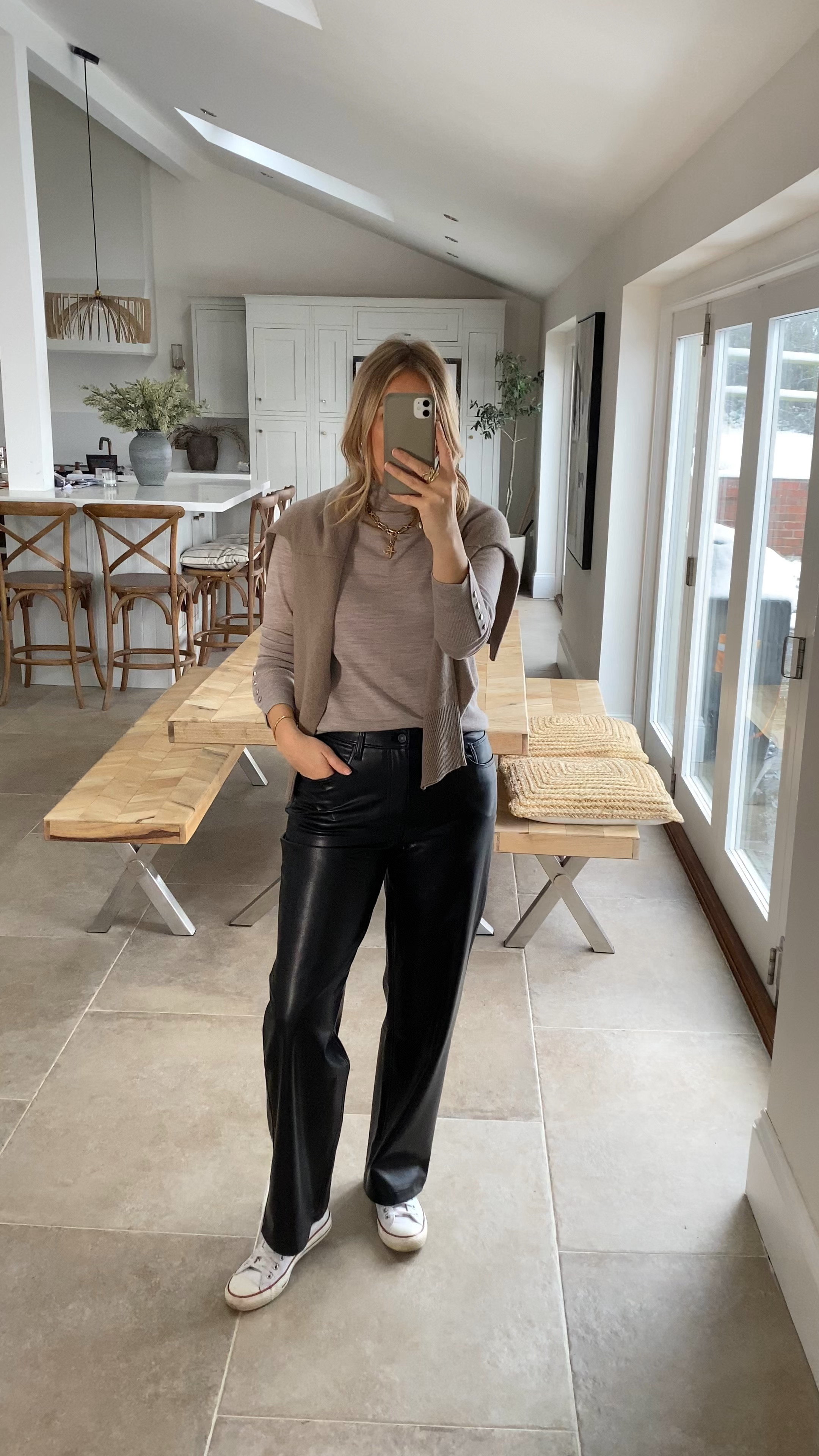 Some great discounts on some of my fave Abercrombie pieces . 
This 100% extra find merino wool sweater is now under £25 . Wearing a large. 
The leather trousers my fave this season , comfortable and super easy to dress up and down. Now less than half price. Wearing a 30 reg. 

#LTKwinter #LTKsale #LTKWinterSale