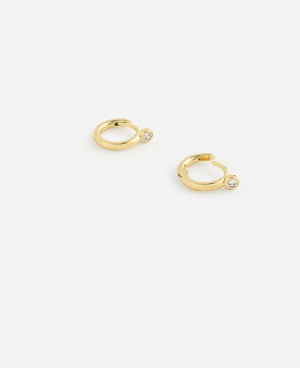 The Tennis Collection Bezel Set Crystal Huggie Hoop Earrings | Madewell | Madewell