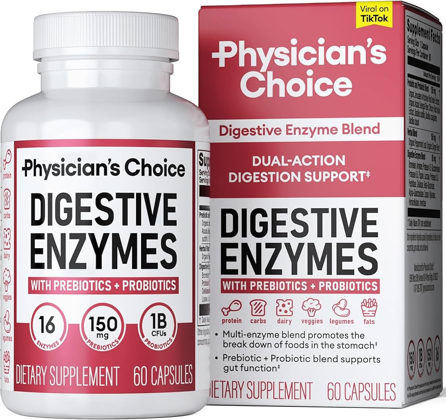 Physician's CHOICE Digestive Enzymes - Multi Enzymes, Organic Prebiotics & Probiotics for Digesti... | Amazon (US)