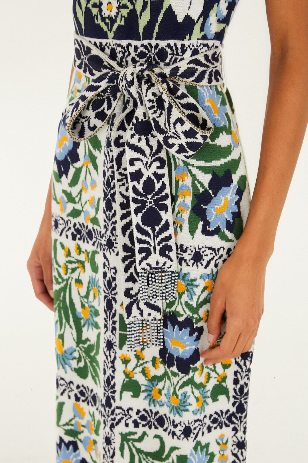 Black Manoela Belted Knit Midi Dress | FARM Rio | FarmRio (US)