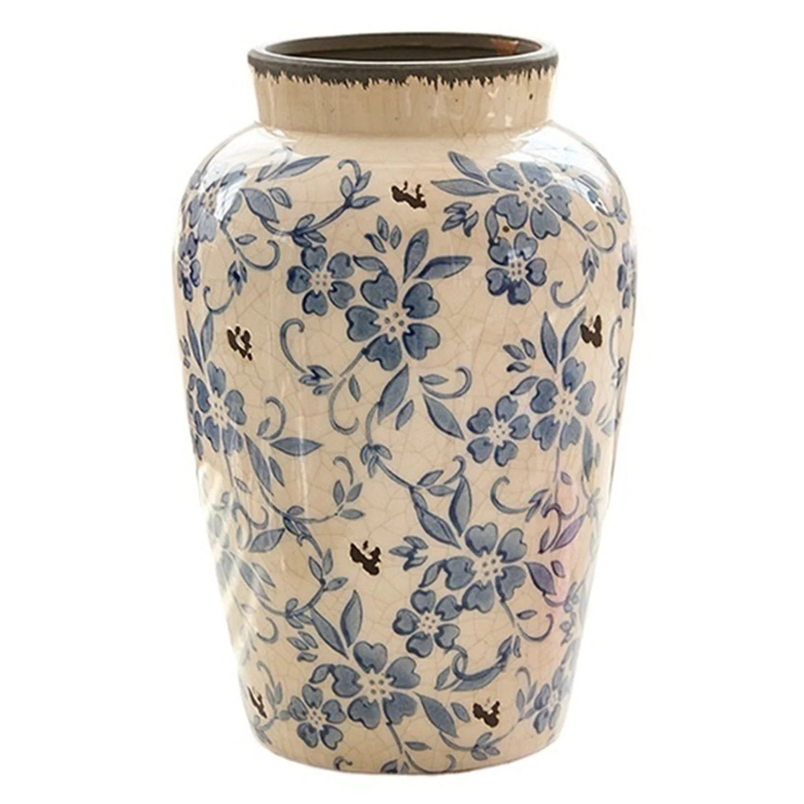 Blue and White Porcelain Vase Large Chinoiserie Floral Vintage Tall Blue Ceramic Vases - Walmart....