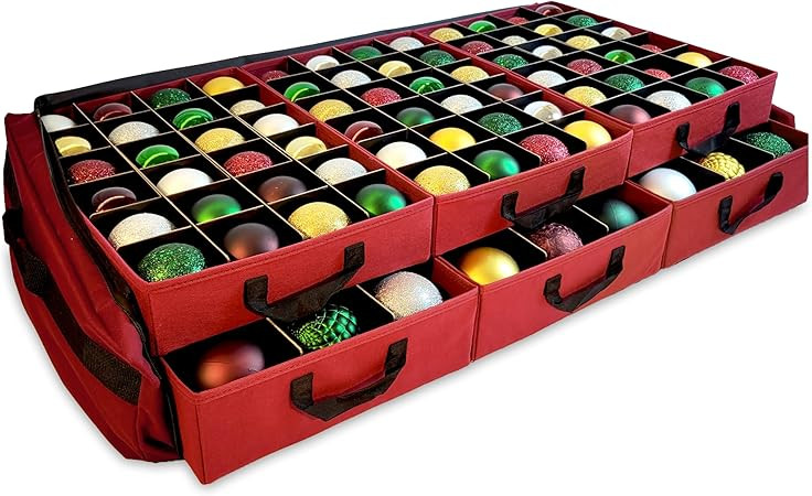 612 Vermont Flat Under Bed Ornament Storage Holds 108 Ornaments, 72 – 3” and 36 – 4” Orna... | Amazon (US)