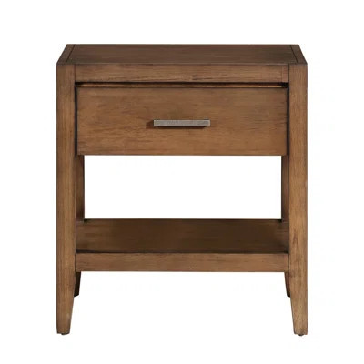 Transitional Style Bedroom Nightstand With Bearing Glides And Lower Open Shelf In Brown Bedside Cabinet | Wayfair North America