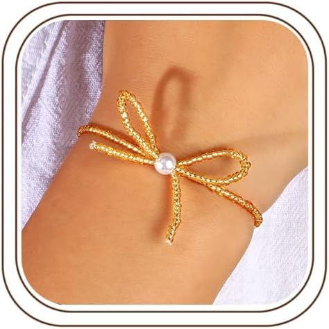 14K Gold Pearl Beaded Cross Bracelets Stack Set for Women,Stretch Boho Colorful Christian Beads B... | Amazon (US)