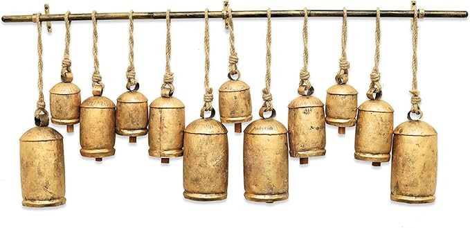 Handcrafted Gold Rustic Bells with Jute Rope - Perfect for Adding a Touch of Vintage Elegance to ... | Amazon (US)