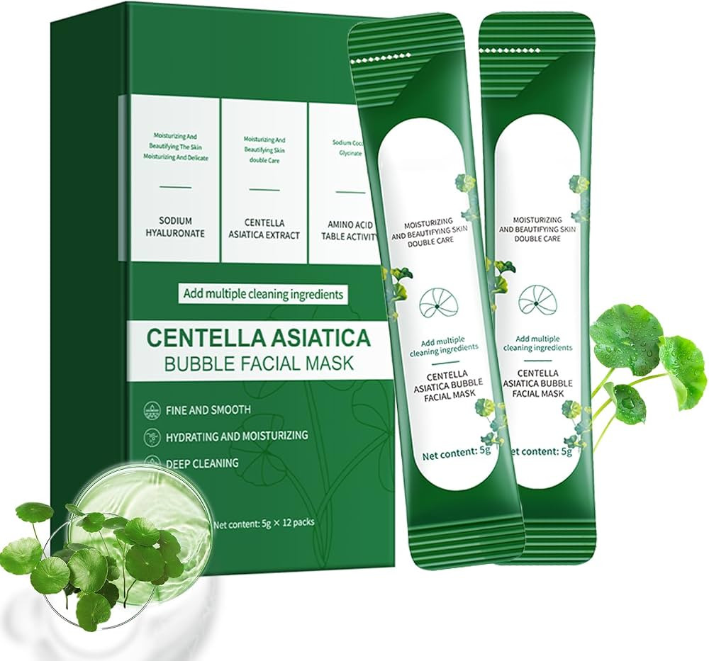 Centella Asiatica Bubble Face Mask, Centella Asiatica & Hyaluronic Acid for Moisturizing & Hydrat... | Amazon (US)