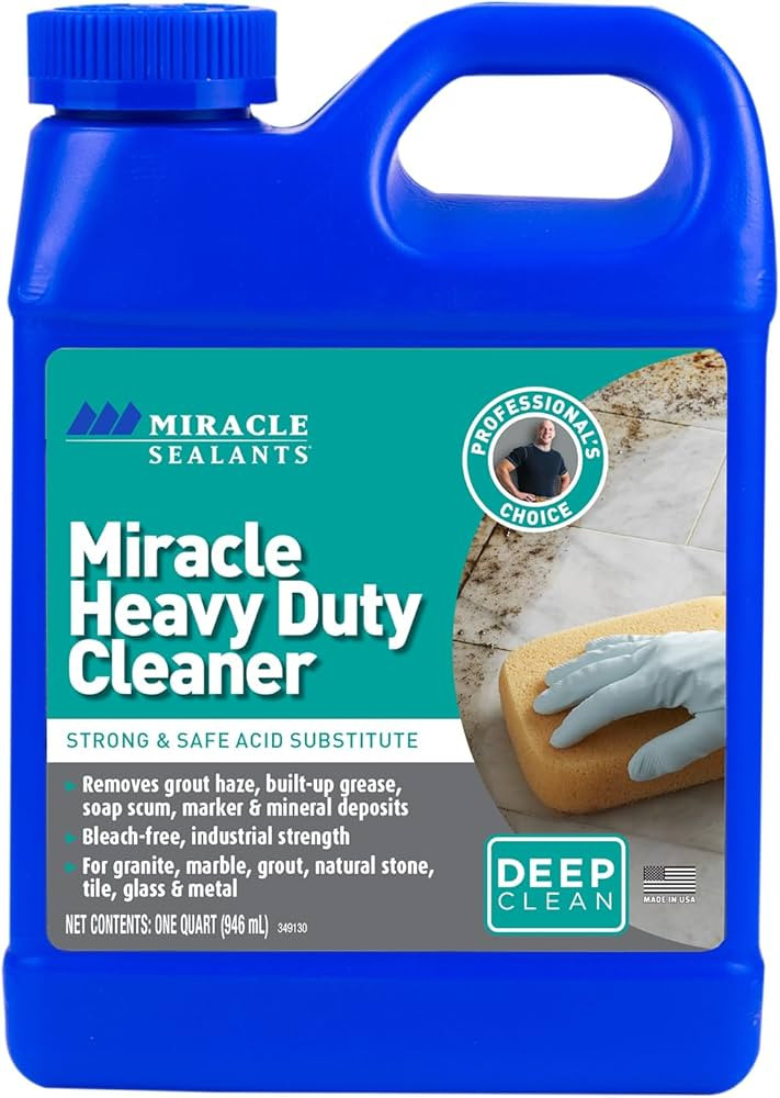 Miracle Sealants Miracle Heavy Duty Non-Acidic Cleaner, Tile & Stone Cleaner & Grout Haze Remover... | Amazon (US)