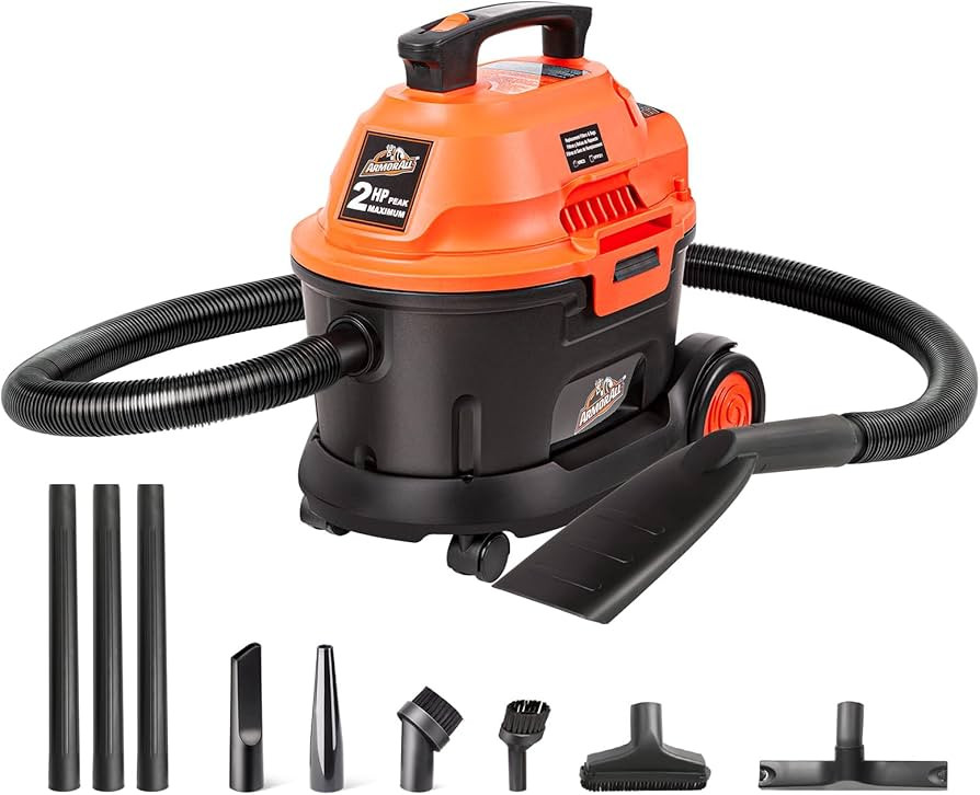 Armor All AA255W 2.5 Gallon 2 Peak HP Utility Wet/Dry Car and Shop Vac, 2.5-Gallon, Orange | Amazon (US)