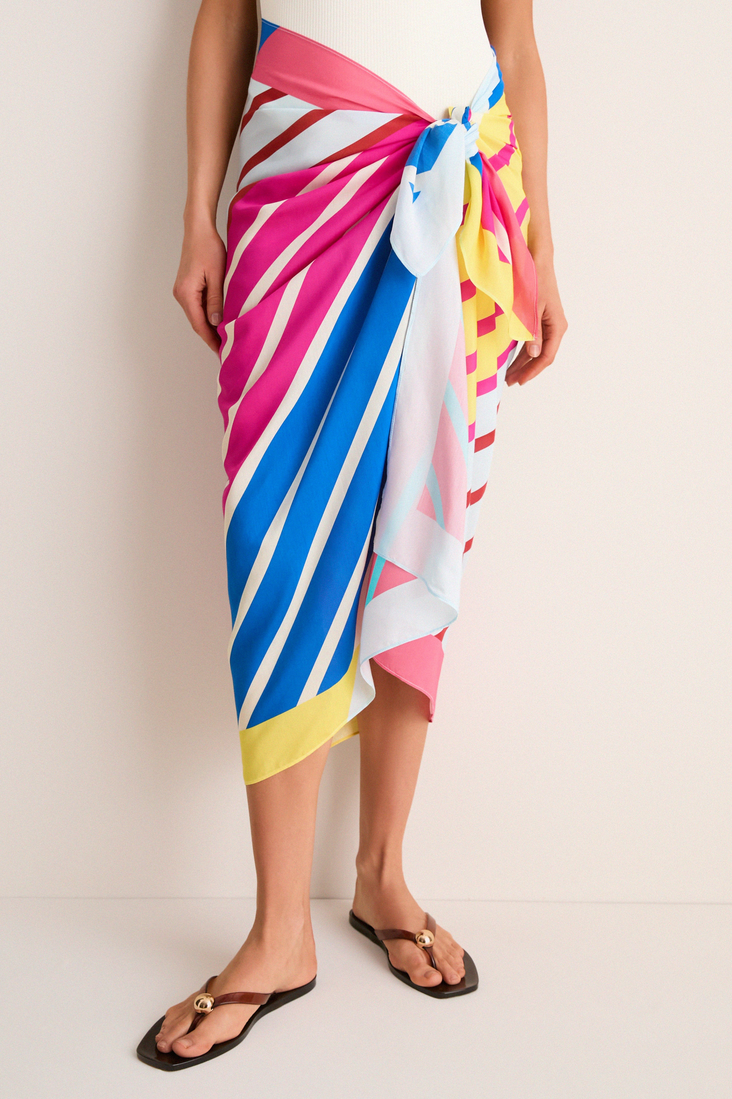 Colorblock Stripe Long Pareo | Tuckernuck (US)