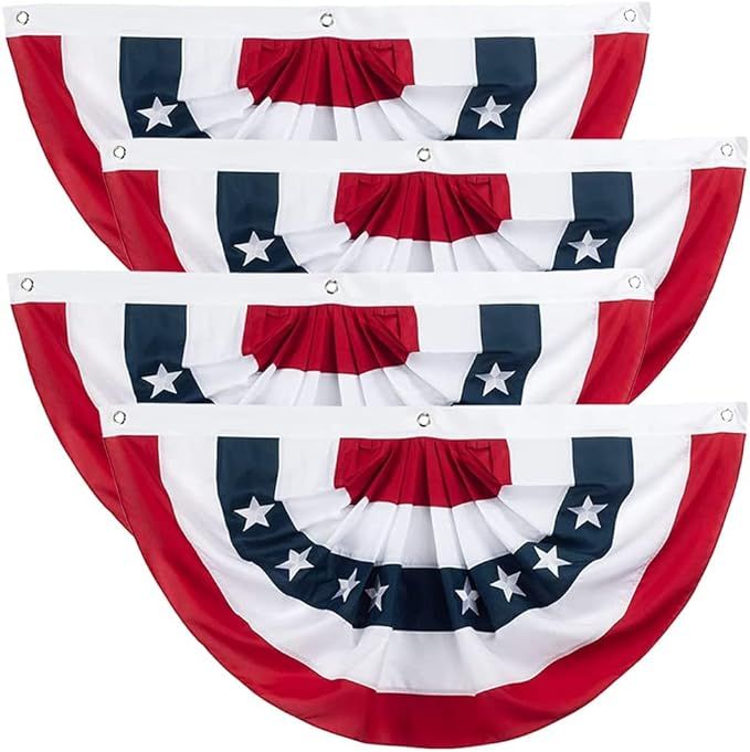 Aisto 1.5X3 Feet American Flag Bunting - USA Pleated Fan Flag for Outdoor - Vivid Color and Fade ... | Amazon (US)