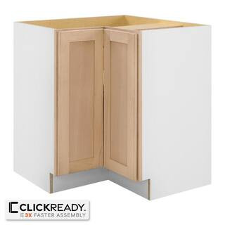 Hampton Bay 32 in. W x 32 in. D x 34.5 in. H Ready to Assemble Corner Lazy Susan Cabinet in Unfin... | The Home Depot