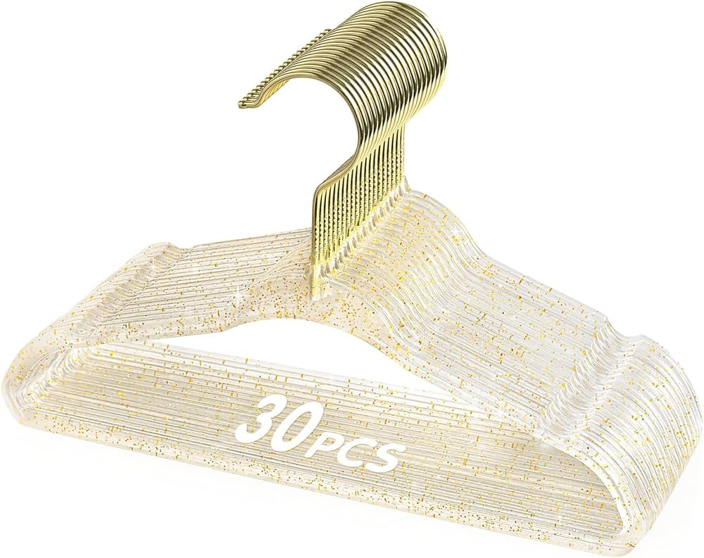 VIS'V Baby Glitter Hangers, Silm Sparkly Acrylic Kids Hangers for Infant Toddler Nursery Closet C... | Amazon (US)
