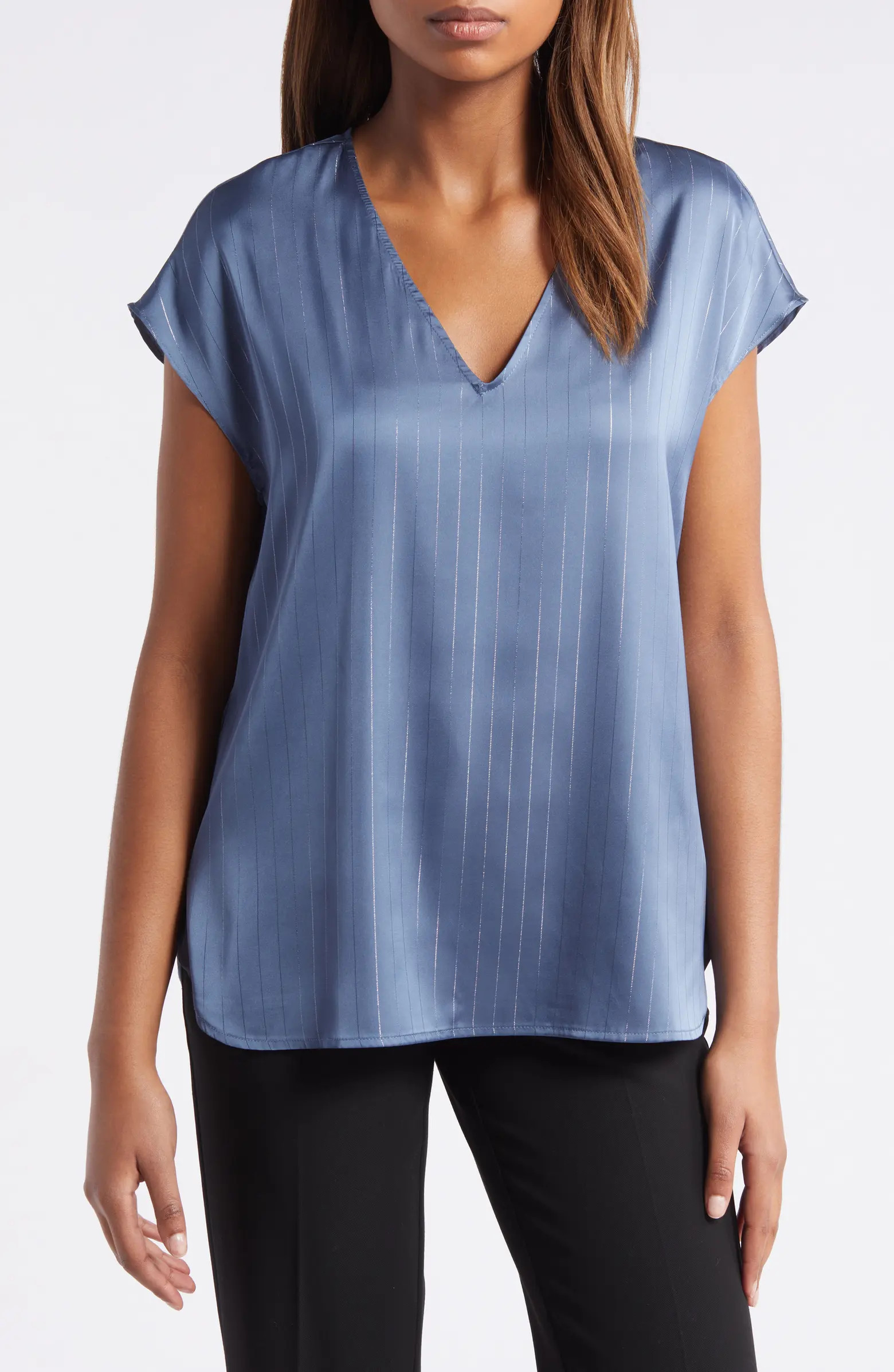 Satin V-Neck Top | Nordstrom