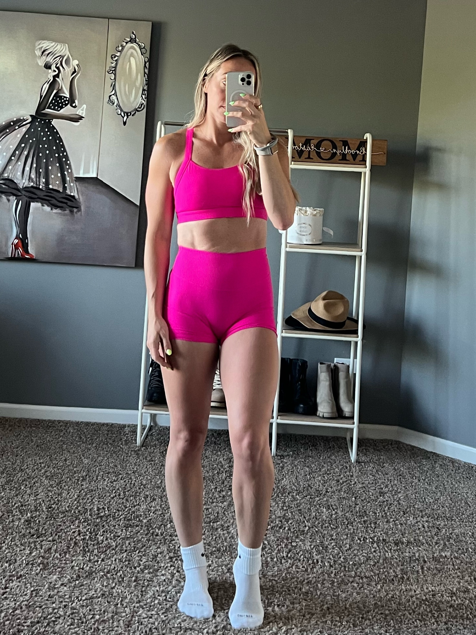 The cutest two piece gym fit! Workout outfit, cute workout outfit, cute workout set, paragon fitness outfit, paragon shorts, lululemon outfit, crz yoga tank, crop tank, workout top, workout tank, black leggings, workout leggings, align leggings, fitness outfit, crew socks, nike socks, white gym shoes, white sneakers, Hoka, high neck bra, Lululemon bra, biker shorts, Amazon shorts, Alphalete amplify shorts.

#LTKActive #LTKFitness #LTKStyleTip