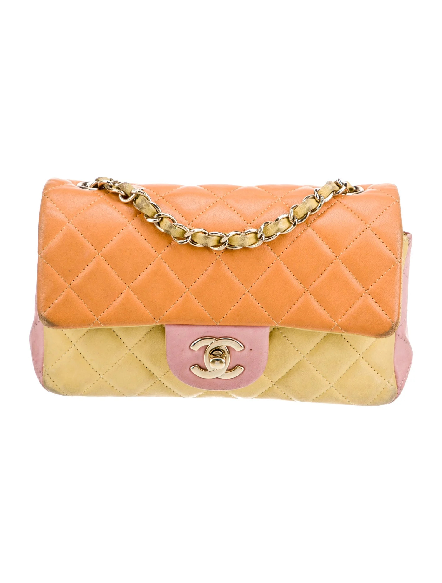 Classic Rectangular Mini Tricolor Flap Bag | The RealReal