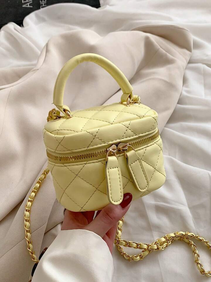 Leichte Mini-Taschen, Kettentaschen, Gesteppte Fadentaschen, Handtaschen, Eimertaschen, Geeignet Für Teenager-Mädchen, Studentinnen Und Büroarbeiterinnen, Sehr Passend Für Büros, Universitäten, Arbeit, Pendeln, Outdoor-Aktivitäten, Reisen Und Ausflüge | SHEIN