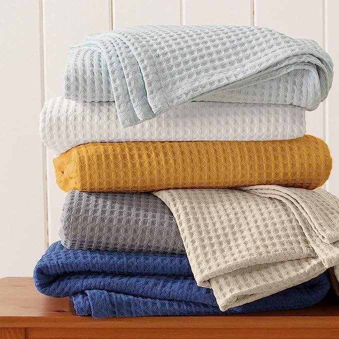 100% Cotton Waffle Weave Thermal Blanket. Super Soft Season Layering. Mikala Collection (King, Ta... | Amazon (US)