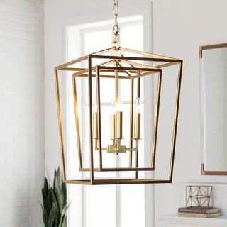 Prosperus Gold Finish Traditional Lantern Lighting Fixture | Bed Bath & Beyond