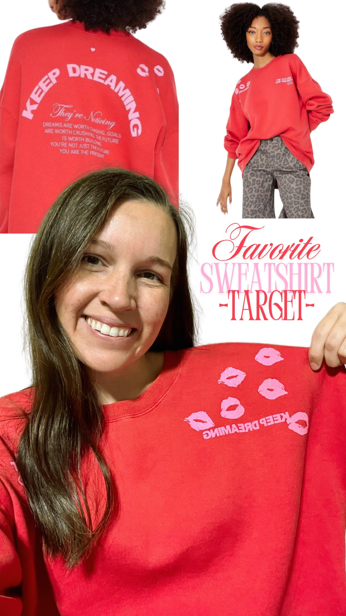 The most comfy + cute oversized sweatshirt 💋💗 I am 20 weeks pregnant & wearing a large! It is definitely oversized but that’s what makes it so cozy!! Plus the designs are the cutest! #Target

#LTKBump #LTKStyleTip #LTKMostLoved