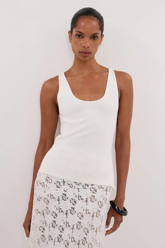 TROY WHITE KNIT TANK | DISSH