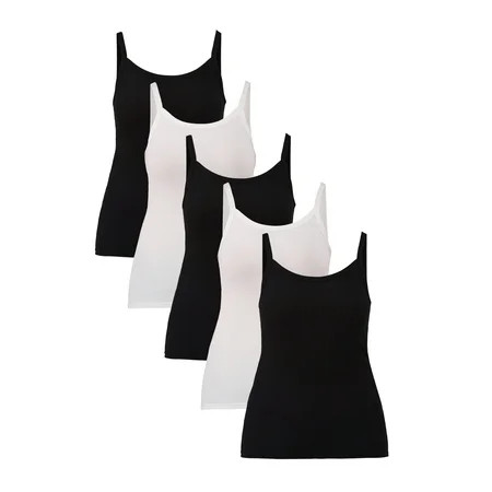 No Boundaries Ribbed Cami Top, 1 or 5-Pack, Women's Sizes XXS-XXL | Walmart (US)