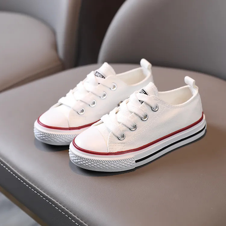 Toddler / Kid Solid Soft Sole Canvas Shoes (Letters on the heel and tongue of the shoe) (Random d... | PatPat