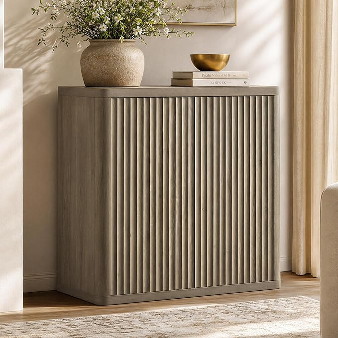 SICOTAS Buffet Cabinet with Storage 34.6" Sideboard Accent Modern Credenza with Doors & Shelves F... | Amazon (US)