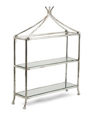 19.75x26.5x5.5 Daphne Two Tiered Iron And Glass Curio Shelf | Pillows & Decor | Marshalls | Marshalls