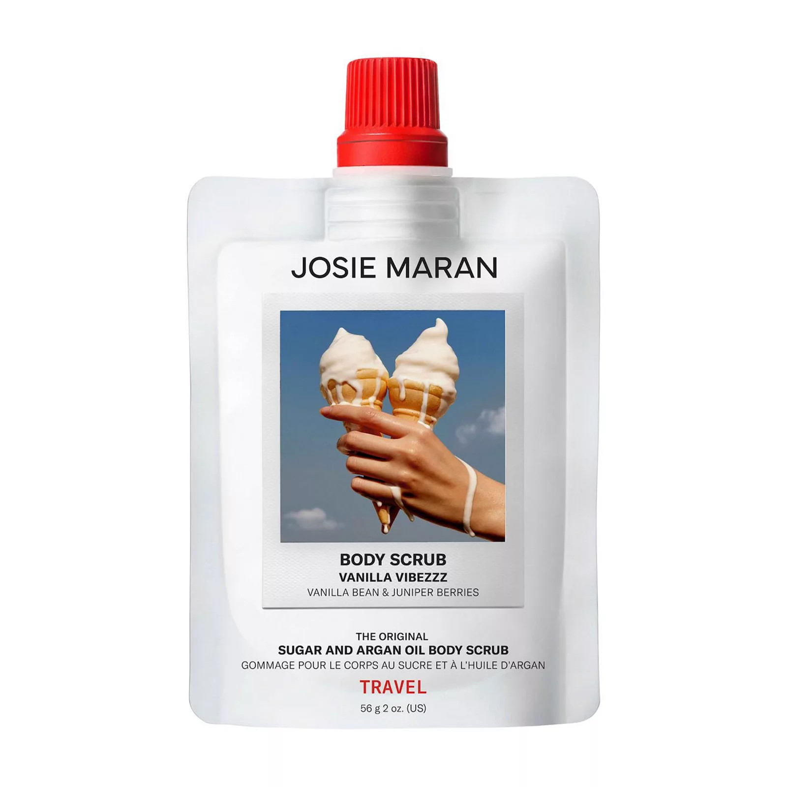 Josie Maran Vanilla Vibezzz - Argan Oil + Sugar Balm Refillable Exfoliating Body Scrub Jar, Size: 2 FL Oz, White Vibez | Kohl's