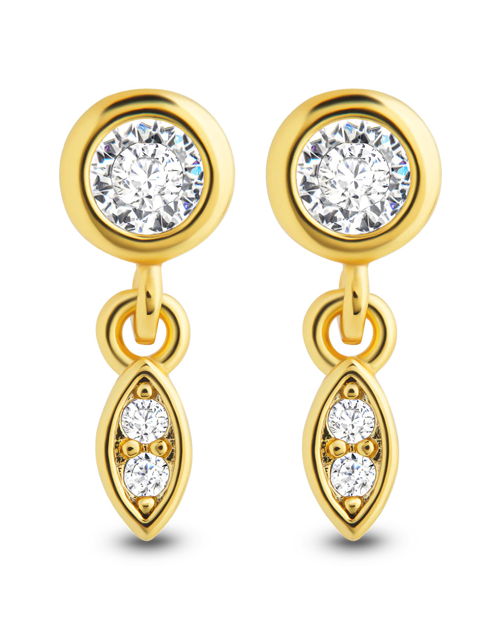 Bezel Set CZ Alice Drop Studs | Sterling Forever