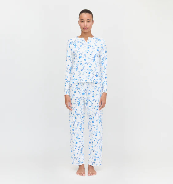 The Olivia Pajama Set - Blue Botanical | Hill House Home US