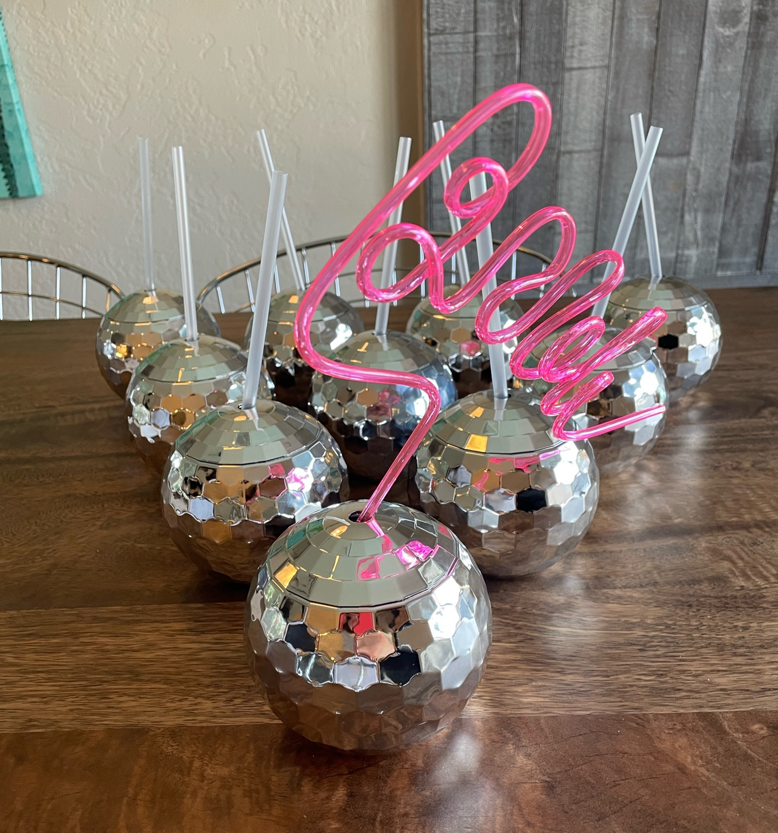 Disco ball cups for my last disco themes bachelorette in Scottsdale 🪩 #discobachelorette #discoballcups #lastdisco #bridestraw #amazon #etsy  #discoball #bachelorettefavors #bachelorettegifts