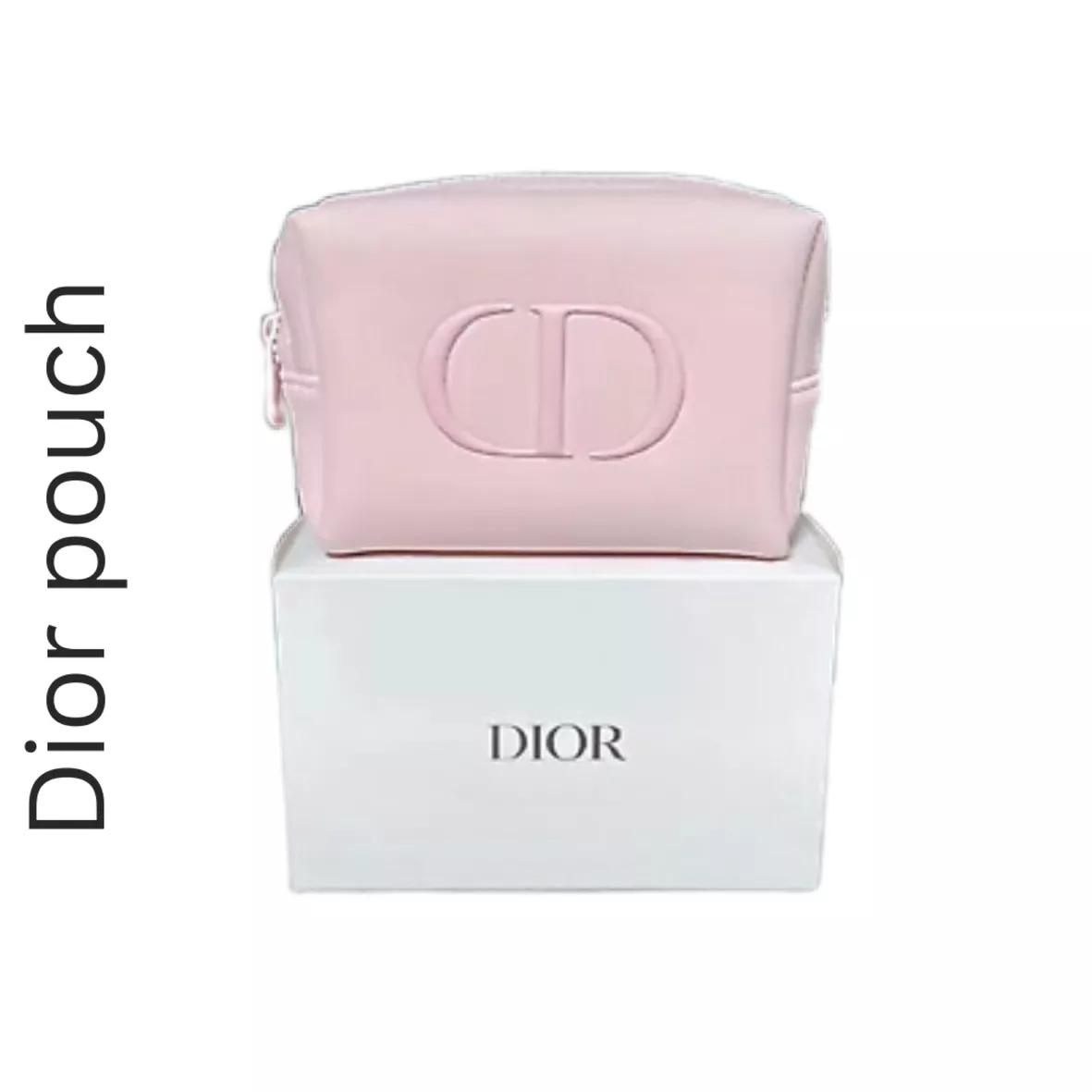DIOR BEAUTY LIGHT PINK CD LOGO COSMETIC MAKEUP BAG POUCH NEW