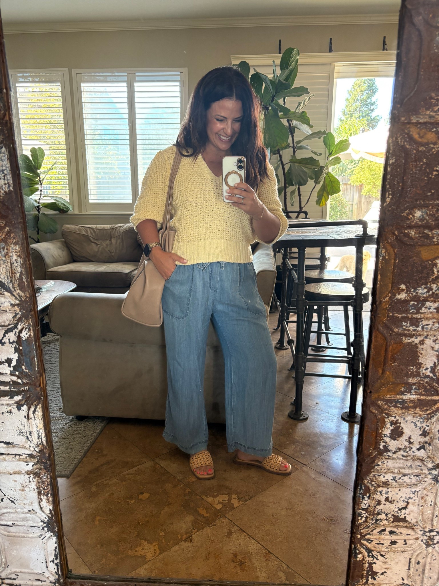 Wore my favorite color for school picture day. I always feel like Uncle Rico from Napoleon Dynamite tilting my head for my school picture. IYKYK 😂 

There’s still a few of my butter yellow sweater available, I’m wearing a small, I found a great dupe that is much less.

Teacher outfit
Summer to fall

#LTKOver40 #LTKPetite #LTKWorkwear