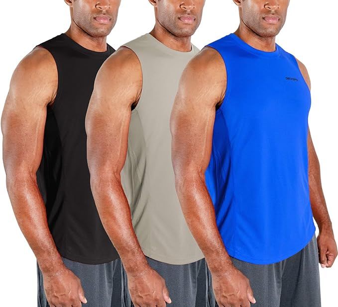 DEVOPS 3 Pack Men's Muscle Shirts Sleeveless Dri Fit Gym Workout Tank Top | Amazon (US)