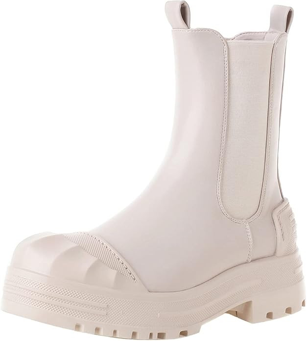 vivianly Womens Chelsea Boots Platform Chunky Heel Mid Calf Round Toe Ankle Booties | Amazon (US)