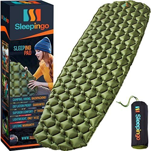 Sleepingo Camping Sleeping Pad - Mat, (Large), Ultralight 14.5 OZ, Best Sleeping Pads for Backpac... | Amazon (US)