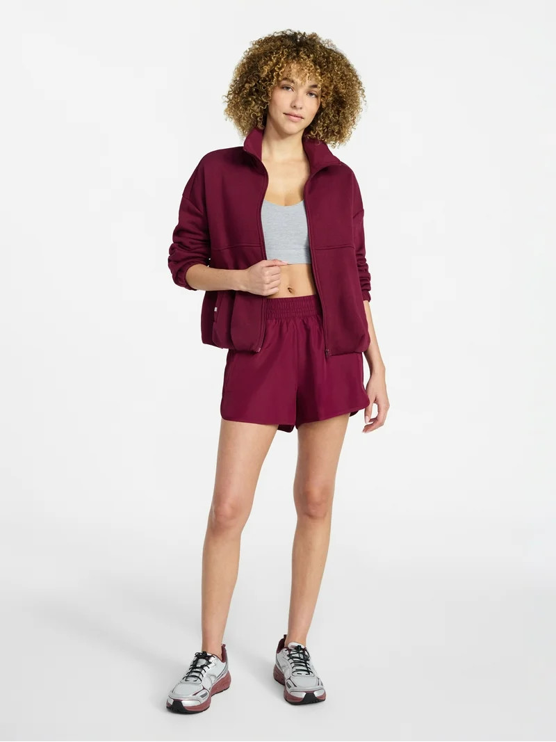 Athletic Works Women's Premium Fleece Active Jacket, Midweight, Sizes XS-4X | Walmart (US)