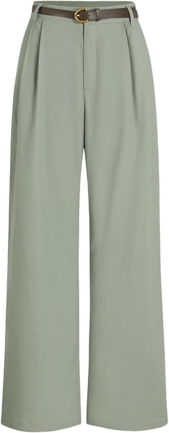 CIDER Solid Linen Blend Belted Wide Leg Pants | Amazon (US)